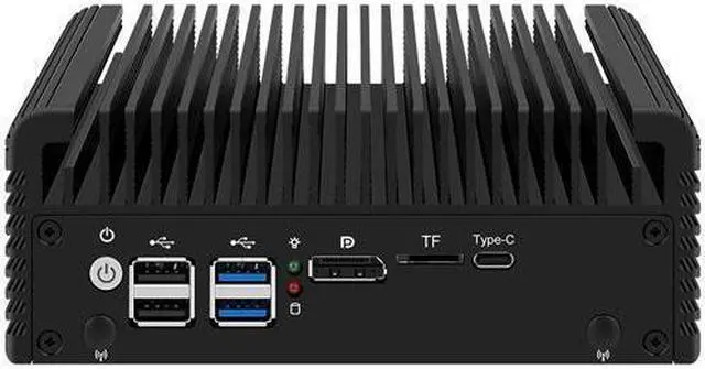 Alt view image 2 of 6 - HUNSN Micro Firewall Appliance, Mini PC, pFSense, Mikrotik, Core 3 N355, RJ43, OPNsense, VPN, Router PC, 4 x 2.5GbE I226-V, 2 x HDMI,  DP, TF, Type-C, 16G DDR5 RAM, 128G SSD