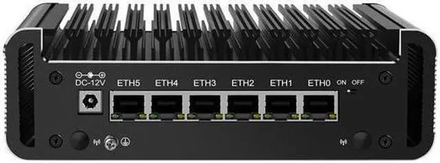 Main image of Micro Firewall Appliance, Mini PC, HUNSN RJ47, Intel Core I3 N305, pFsense Plus, Mikrotik, OPNsense, VPN, Router PC, 6 x 2.5GbE I226-V, 2 x HDMI2.1, TF, Type-C, 32G DDR5 RAM, 256G SSD
