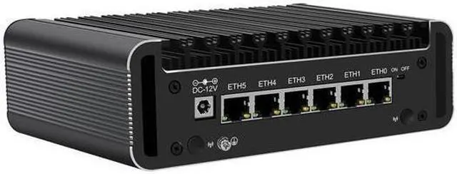 Alt view image 3 of 4 - Micro Firewall Appliance, Mini PC, HUNSN RJ47, Intel Core I3 N305, pFsense Plus, Mikrotik, OPNsense, VPN, Router PC, 6 x 2.5GbE I226-V, 2 x HDMI2.1, TF, Type-C, 32G DDR5 RAM, 256G SSD