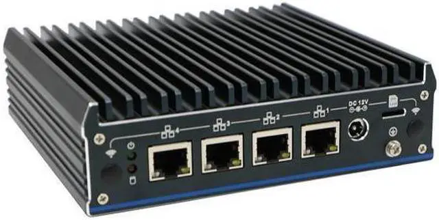 Main image of HUNSN Din Rail Micro Firewall Appliance, Mini PC, pFsense, Mikrotik, Celeron J6412, RX15, OPNsense, VPN, Router PC, AES-NI, SIM Slot, COM, 4 x 2.5GbE LAN, HDMI, DP, TPM2.0, 4G RAM, 128G SSD