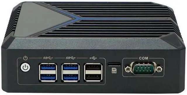 Alt view image 2 of 5 - Fanless Mini PC, Industrial Computer, HUNSN BX09, J6412, Windows 11 or Linux Ubuntu, TPM2.0, 2 x LAN, 2 x HDMI, COM, SIM Slot, 8 x USB, WOL, PXE, Watchdog, Vesa Mount, 16G RAM, 128G SSD, 1TB HDD