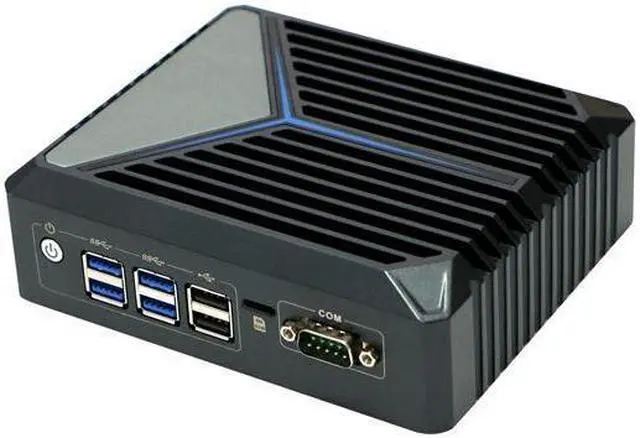 Alt view image 3 of 5 - Fanless Mini PC, Industrial Computer, HUNSN BX09, J6412, Windows 11 or Linux Ubuntu, TPM2.0, 2 x LAN, 2 x HDMI, COM, SIM Slot, 8 x USB, WOL, PXE, Watchdog, Vesa Mount, 16G RAM, 128G SSD, 1TB HDD