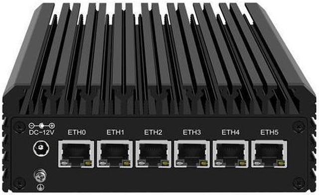 Main image of Micro Firewall Appliance, Mini PC, HUNSN RJ09, Intel J6413, pFsense Plus, Mikrotik, OPNsense, VPN, Router PC, AES-NI, 6 x Intel 2.5GbE I226-V LAN, Console, HDMI, DP, SIM Slot, 16G RAM, 128G SSD