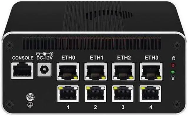 Alt view image 3 of 6 - HUNSN Micro Firewall Appliance, Mini PC, RJ51f, Pentium Gold 8505, pFsense Plus, Mikrotik, OPNsense, VPN, Router PC, 8 x 2.5GbE I226-V, 2 x HDMI, DP++, 10Gbps Type-C for data/DP, 16G RAM, 256G SSD