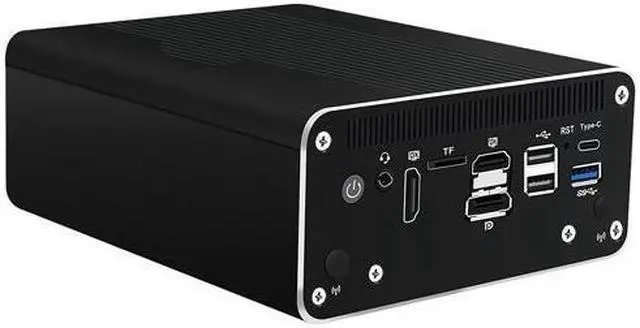 Alt view image 2 of 6 - HUNSN Micro Firewall Appliance, Mini PC, RJ51f, Pentium Gold 8505, pFsense Plus, Mikrotik, OPNsense, VPN, Router PC, 8 x 2.5GbE I226-V, 2 x HDMI, DP++, 10Gbps Type-C for data/DP, 16G RAM, 256G SSD
