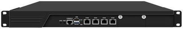 Main image of HUNSN 1U Firewall Appliance with Redundancy Power Supply, N100, RJ53k, pFsense, Mikrotik, OPNsense, VPN, Router PC, 4 x 226-V 2.5GbE LAN, Console, VGA, GPIO, SIM Slot, Dual Power, 32G RAM, 512G SSD