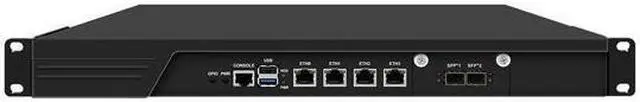 Main image of HUNSN 1U Firewall Appliance with Redundancy Power Supply, N200, RJ54k, pFsense, Mikrotik, OPNsense, VPN, 4 x 2.5GbE LAN, 2 x SFP+ 82599es 10 Gigabit, GPIO, SIM Slot, Dual Power, 8G RAM, 256G SSD