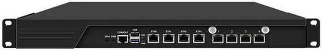 Main image of HUNSN 1U 19 Inch Rack Mount Firewall Appliance, Intel N200, RJ55, pFsense, Mikrotik, OPNsense, VPN, Network Router, AES-NI, 8 x 226-V 2.5GbE LAN, Console, VGA, GPIO, SIM Slot, 8G RAM, 512G SSD