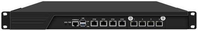 Main image of HUNSN 1U Firewall Appliance with Redundancy Power Supply, N100, RJ55k, pFsense, Mikrotik, OPNsense, VPN, Router PC, 8 x 226-V 2.5GbE LAN, Console, VGA, GPIO, SIM Slot, Dual Power, 8G RAM, 128G SSD
