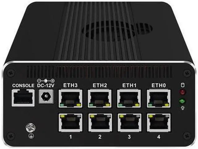 Main image of HUNSN Micro Firewall Appliance, Mini PC, RJ51, Intel Core I3 1115G4, pFsense, Mikrotik, OPNsense, VPN, Router PC, 8 x 2.5GbE I226-V, HDMI, DP, Type-C for data/display, Console, 16G RAM, 128G SSD