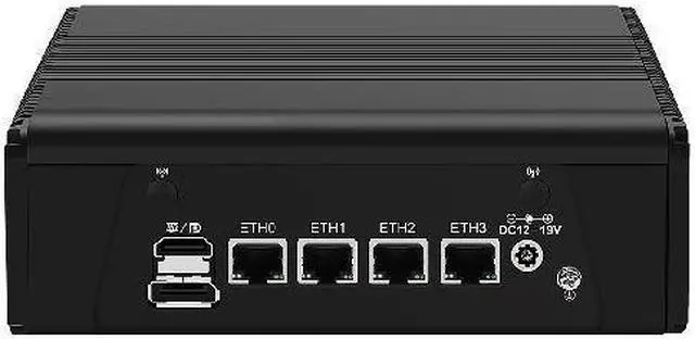 Alt view image 3 of 6 - HUNSN Micro Firewall Appliance, AMD Ryzen 7 7840HS, RJ11f, Mini PC, VPN, Router PC, 4 x 2.5GbE I226-V, Type-C USB4, Type-C 10G, TF, Console, HDMI, DP, Barebone, NO RAM, NO Storage, NO System