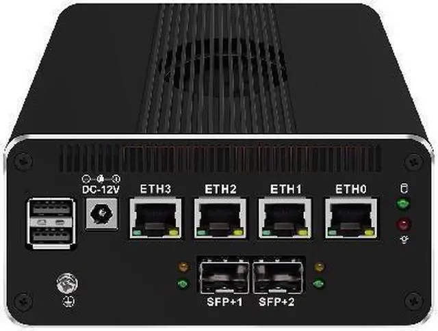 Alt view image 3 of 6 - HUNSN Micro Firewall Appliance, Mini PC, Intel N200, RJ50k, pFsense, Mikrotik, OPNsense, VPN, Router PC, 4 x 2.5GbE I226-V, 2 x SFP+ Optical 10Gbe 82599ES, Type-C, SIM Slot, TF, 32G RAM, 1TB SSD