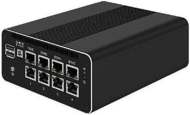 Alt view image 3 of 6 - HUNSN Micro Firewall Appliance, Mini PC, Intel N100, RJ51k, pFsense, Mikrotik, OPNsense, VPN, Router PC, 8 x 2.5GbE I226-V, Type-C, SIM Slot, TF Slot, DP, HDMI, 5 x USB2.0, USB3.0, 16G RAM, 256G SSD