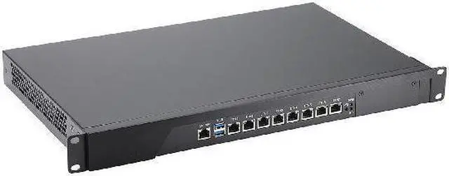 Alt view image 2 of 5 - HUNSN 1U Firewall Appliance, pFsense, Mikrotik, C236 with I3 9100, RS46, OPNsense, VPN, Network Rackmount, AES-NI, 8 x 2.5Gbe 226-V LAN, Console, VGA, SIM Slot, 8G RAM, 64G SSD