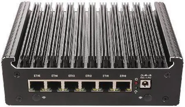 Main image of HUNSN Micro Firewall Appliance, Mini PC, pFsense, Mikrotik, Pentium Gold 8505, RS53, OPNsense, VPN, Router PC, 6 x 2.5GbE I226-V, COM, HDMI, DP, Type-C, 8G RAM, 64G SSD