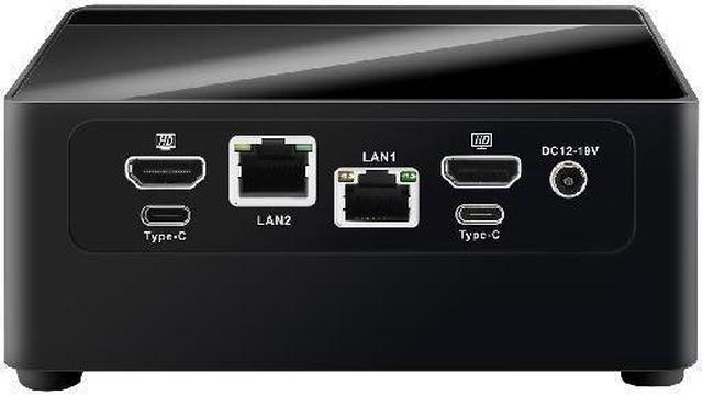 Alt view image 4 of 6 - HUNSN Mini PC, HTPC, Small Server, U300, BJ03, Desktop Computer, Windows 11 Pro or Linux Ubuntu, AX WiFi 6, BT5.2, 2 x HDMI, 2 x Type-C for DP USB3.2, 2 x LAN, Vesa Mount, 16G RAM 256G SSD