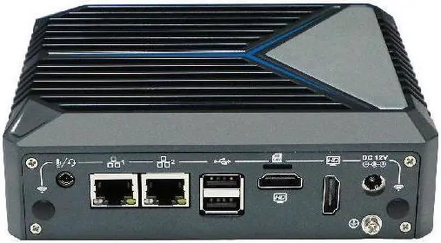 Main image of HUNSN Fanless Mini PC, Desktop Computer, HTPC, Kodi Nano Box, N100, BX11, Windows 11 or Linux Ubuntu, WiFi6, BT 5.2, TPM, 2 x COM, 2 x LAN, SIM Slot, 2 x HDMI, Vesa Mount, 16G RAM, 256G SSD