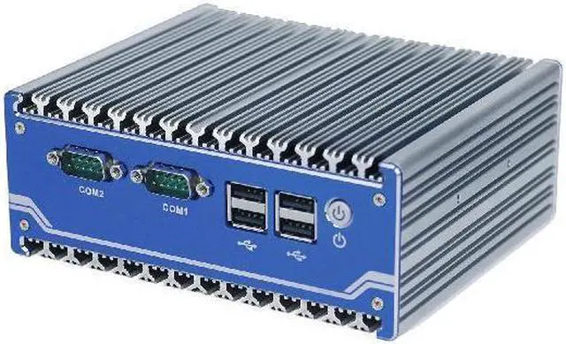 Alt view image 5 of 5 - HUNSN Side Mount Din Rail Fanless Mini PC, Desktop Computer, J1900, BX12, HTPC, Windows 11 / Linux Ubuntu, WiFi, BT, 4 x COM, HDMI, 2 x LAN, SIM Slot, GPIO, 4G RAM, 0 Storage, Barebone No System