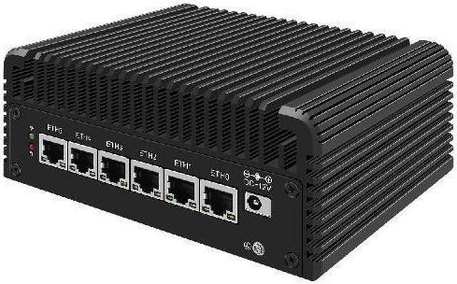 Main image of HUNSN Micro Firewall Appliance, Mini PC, pFsense, I3 1215U, RJ24, Mikrotik, OPNsense, VPN, Router PC, 6 x 2.5GbE I226-V, Full Function Type-C, TF, Fanless, 0 RAM, 0 Storage, Barebone No System