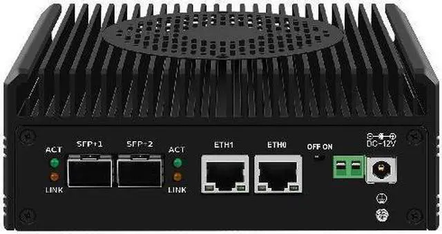 Alt view image 3 of 7 - HUNSN Firewall Appliance, Mini PC, pFsense, N100, RJ63, Mikrotik, OPNsense, VPN, Router PC, 2 x 226-V LAN, 2 x SFP+, 2 x HDMI, TF, Type-C, Phoenix Terminal, 0 RAM, 0 Storage, Barebone No System