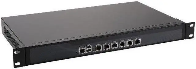 Main image of HUNSN 1U Rackmount Firewall Hardware, pFsense, N100, RS06, OPNsense, Mikrotik, VPN, Network Security Appliance, 6 x I226-V 2.5Gbe, 2 x USB, COM, VGA, SIM Slot, 0 RAM, 0 Storage, Barebone No System