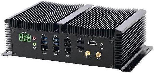 Alt view image 2 of 4 - HUNSN Fanless Industrial Computer, IPC, Mini PC, I7 1355U, IM11, 8 x COM, PS/2, 4 x USB3.0, 4 x USB2.0, GPIO, 3 x LAN, 2 x HDMI, DP, 64G RAM 4TB SSD