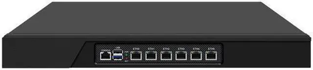 Main image of HUNSN 1U Firewall Hardware Network Security Appliance, pFSense, Mikrotik, Celeron J6412, RJ08, OPNsense, VPN, Router PC, AES-NI, 6 x 2.5GbE I226-V, Console, VGA, 8G RAM, 128G SSD