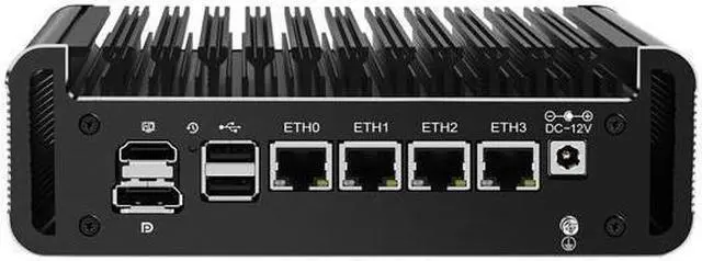Main image of HUNSN Micro Firewall Appliance, Mini PC, pFSense, Mikrotik, J6413, RJ14, OPNsense, VPN, Router PC, AES-NI, 4 x 2.5GbE I226-V, HDMI, DP, Type-C, TF Slot, 4G RAM, 64G SSD
