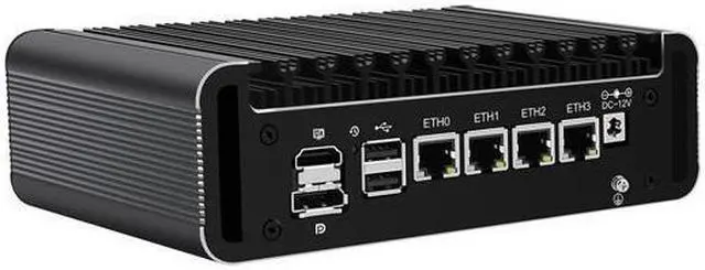 Alt view image 3 of 4 - HUNSN Micro Firewall Appliance, Mini PC, pFSense, Mikrotik, J6413, RJ14, OPNsense, VPN, Router PC, AES-NI, 4 x 2.5GbE I226-V, HDMI, DP, Type-C, TF Slot, 4G RAM, 64G SSD