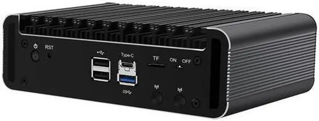 Alt view image 4 of 4 - HUNSN Micro Firewall Appliance, Mini PC, pFSense, Mikrotik, J6413, RJ14, OPNsense, VPN, Router PC, AES-NI, 4 x 2.5GbE I226-V, HDMI, DP, Type-C, TF Slot, 4G RAM, 64G SSD