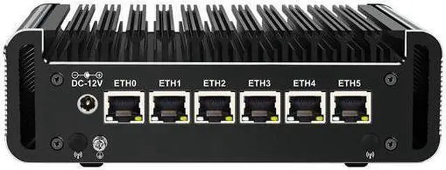 Main image of HUNSN Micro Firewall Appliance, Mini PC, pFSense, Mikrotik, J6413, RJ14, OPNsense, VPN, Router PC, AES-NI, 6 x 2.5GbE I226-V, Console, HDMI, DP, SIM Slot, 8G RAM, 128G SSD