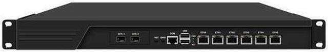 Main image of HUNSN 1U Firewall Appliance 10GbE, PFSense, Mikrotik, 3th Gen Core I3 3110M, 3120M, RJ16, OPNsense, VPN, 6 x 2.5GbE I226-V, 2 x SFP+ 82599ES 10GbE, 8G RAM, 128G SSD