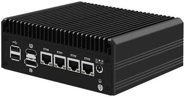 Alt view image 3 of 6 - HUNSN Micro Firewall Appliance, Mini PC, PFSense, Mikrotik, Alder Lake-N N200, RJ35, OPNsense, VPN, Router PC, GPIO, HDMI, DP, 4 x 2.5GbE I226-V LAN, 8 x USB, 0 RAM, 0 Storage, Barebone No System