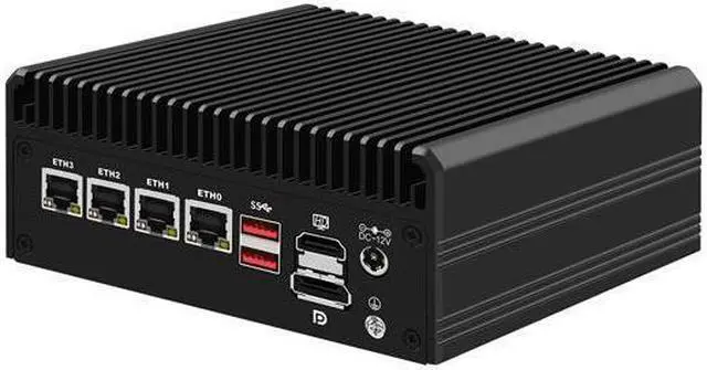 Alt view image 3 of 6 - HUNSN Triple Display Micro Firewall Appliance, Mini PC, PFSense, Alder Lake-N I3 N305, RJ35, Mikrotik, OPNsense, VPN, Router PC, 2 x HDMI, DP, 4 x 2.5GbE I226-V, 16G RAM, 64G SSD