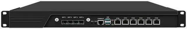 Main image of HUNSN 1U Firewall Appliance 10GbE with Redundancy Power Supply, PFSense, I5 14400, RJ59, Mikrotik, OPNsense, VPN, 6 x 2.5GbE LAN, 4 x SFP+, Support 19-24V DC, 4G RAM, 32G SSD