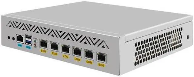 Main image of HUNSN 9 Inches Firewall Hardware, Network Security Appliance, PFSense, J6412, RJ64, Mikrotik, OPNsense, VPN, Router PC, AES-NI, 6 x 2.5GbE I226-V, Console, VGA, 0 RAM, 0 Storage, Barebone No System
