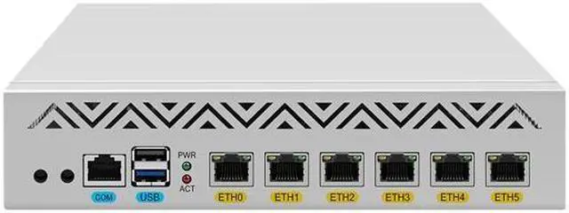Alt view image 7 of 7 - HUNSN 9 Inches Firewall Hardware, Network Security Appliance, PFSense, J6412, RJ64, Mikrotik, OPNsense, VPN, Router PC, AES-NI, 6 x 2.5GbE I226-V, Console, VGA, 0 RAM, 0 Storage, Barebone No System