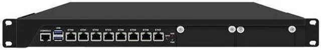 Main image of HUNSN 1U Rackable Cabinet Firewall Appliance, PFSense, Mikrotik, Xeon E 2124G, RJ67, OPNsense, VPN, Router PC, C246, 8 x 2.5GbE 226-V LAN, Console, GPIO, 4G RAM, 32G SSD
