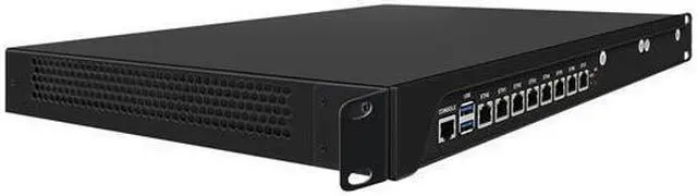 Alt view image 3 of 3 - HUNSN 1U Rackable Cabinet Firewall Appliance, PFSense, Mikrotik, Xeon E 2124G, RJ67, OPNsense, VPN, Router PC, C246, 8 x 2.5GbE 226-V LAN, Console, GPIO, 4G RAM, 32G SSD