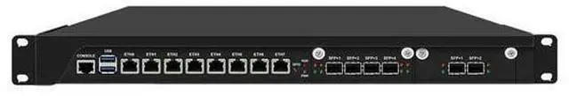 Main image of HUNSN 1U Firewall Appliance, PFSense, Mikrotik, Xeon E 2126G, RJ67, OPNsense, VPN, C246, 8 x 2.5GbE 226-V LAN, 4 x SFP+ 10GbE X710, 2 x SFP+ 82599ES, GPIO, 0 RAM, 0 Storage, Barebone No System