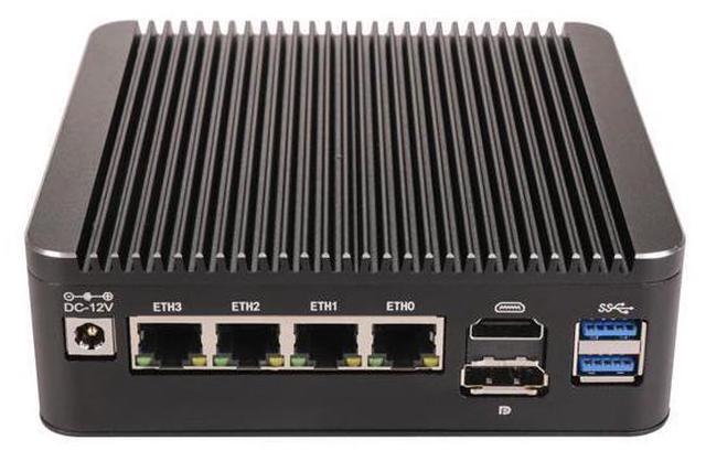 Main image of HUNSN Micro Firewall Appliance, Mini PC, PFSense, Mikrotik, N100, RS34, OPNsense, VPN, Router PC, 4 x 2.5GbE I226-V LAN, HDMI, DP, SIM Slot, Console, Type-C, 16G RAM, 128G SSD