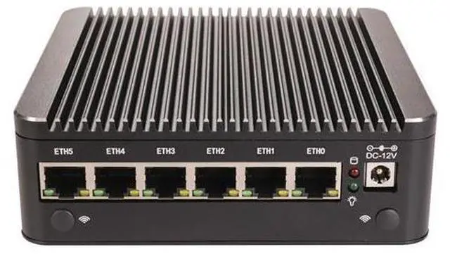 Alt view image 2 of 5 - HUNSN Micro Firewall Appliance, Mini PC, PFSense, Mikrotik, Celeron 6305, RS55, OPNsense, VPN, Router PC, 6 x 2.5GbE I226-V, COM, HDMI, DP, Type-C, 0 RAM, 0 Storage, Barebone No System