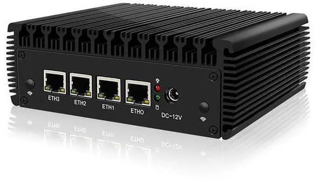 Alt view image 3 of 5 - Micro Firewall Appliance, Mini PC, VPN, Router PC, Celeron J4125, HUNSN RJ01l, AES-NI, 4 x 2.5GbE I226-V LAN, VGA, HDMI, Barebone, NO RAM, NO Storage, NO System