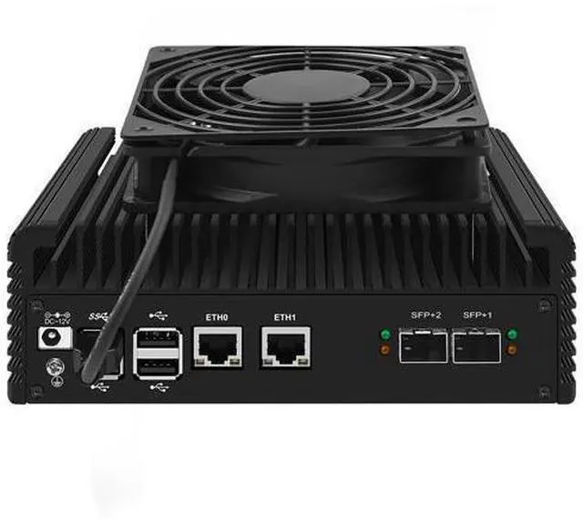 Alt view image 6 of 6 - HUNSN Firewall Appliance, Mini PC, PFSense, Mikrotik, N100, RJ71, OPNsense, VPN, Router PC, 2 x 2.5GbE LAN, 2 x SFP+ 10GbE 82599ES, 2 x HDMI, TF, Type-C, 0 RAM, 0 Storage, Barebone No System