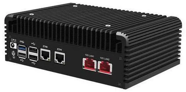 Alt view image 3 of 5 - HUNSN 10GbE Firewall Appliance, Mini PC, PFSense, Mikrotik, N100, RJ71, OPNsense, VPN, Router PC, 2 x 2.5GbE LAN, 2 x 10G LAN, 2 x HDMI, TF, Type-C, 0 RAM, 0 Storage, Barebone No System