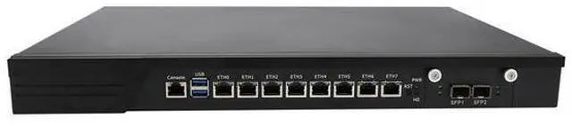 Main image of HUNSN 1U Firewall Appliance with Redundancy Power Supply, Mikrotik, VPN, Core I3 7100, RJ10k, Network Rackmount, AES-NI, 8 x I211 LAN, 2 x SFP+ 10Gbe 82599ES, Barebone, NO RAM, NO Storage, NO System