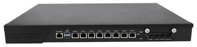 Alt view image 4 of 5 - HUNSN 1U Firewall Appliance with Redundancy Power, PFSense, Mikrotik, I3 7100, RJ10, OPNsense, VPN, Network Rackmount, 8 x 2.5GbE LAN, 4 x SFP+ 10GbE X710, 0 RAM, 0 Storage, Barebone No System