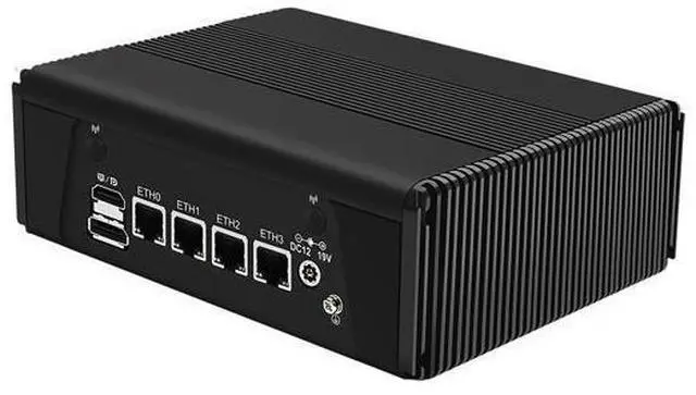 Main image of HUNSN Micro Firewall Appliance, Mini PC, VPN, Router PC, AMD Ryzen 7 7840HS, RJ11f, 4 x 2.5GbE I226-V, Type-C USB4, Type-C 10G, TF, Console, HDMI, DP, Barebone, NO RAM, NO Storage, NO System