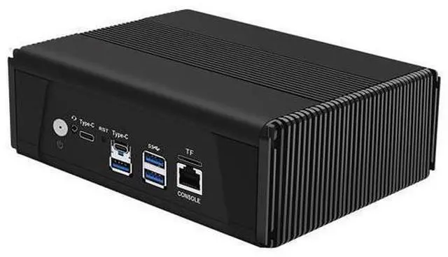Alt view image 2 of 6 - HUNSN Micro Firewall Appliance, Mini PC, VPN, Router PC, AMD Ryzen 7 7840HS, RJ11f, 4 x 2.5GbE I226-V, Type-C USB4, Type-C 10G, TF, Console, HDMI, DP, Barebone, NO RAM, NO Storage, NO System