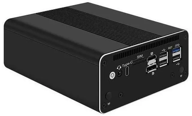Alt view image 2 of 6 - HUNSN Micro Firewall Appliance, Mini PC, pFsense, Mikrotik, N100, RJ50k, OPNsense, VPN, Router PC, 4 x 2.5GbE I226-V, 2 x SFP+ Optical 10Gbe 82599ES, Type-C, SIM Slot, TF, 8G RAM, 128G SSD